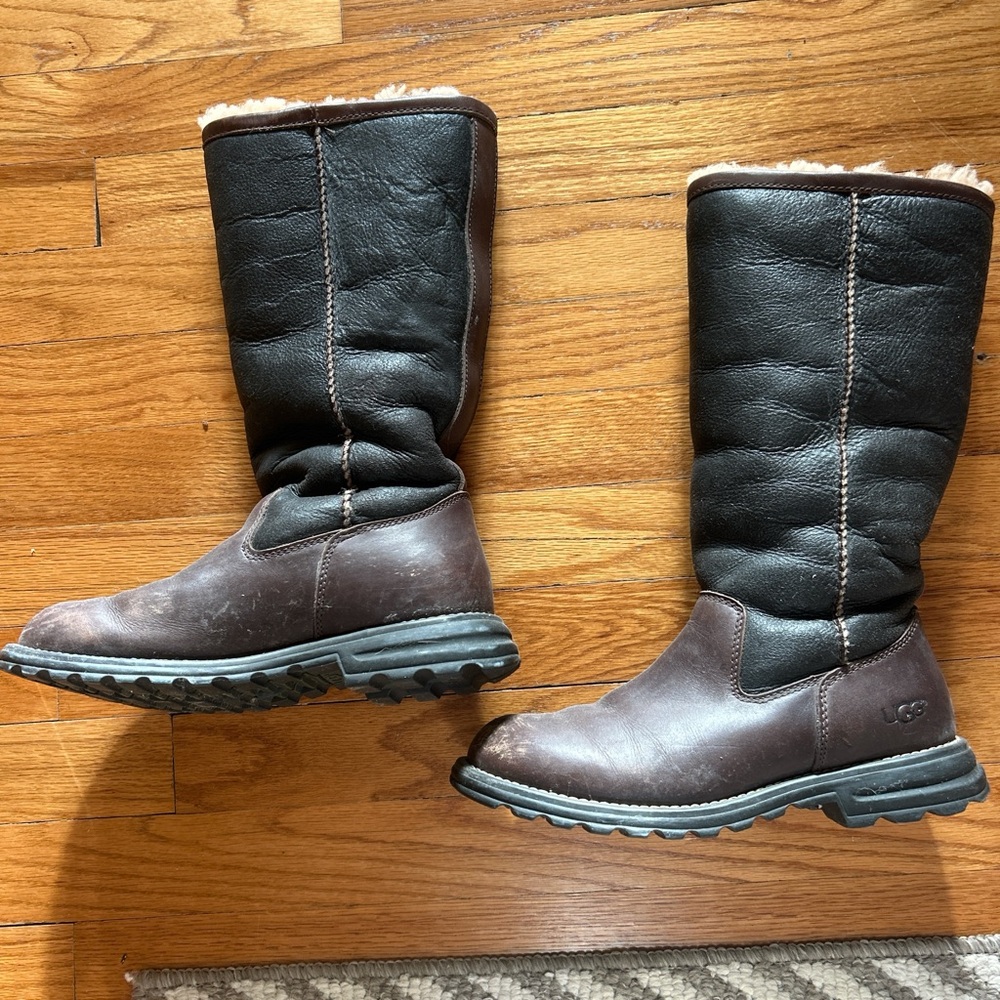 UGG Black and Brown Ankle Boots
